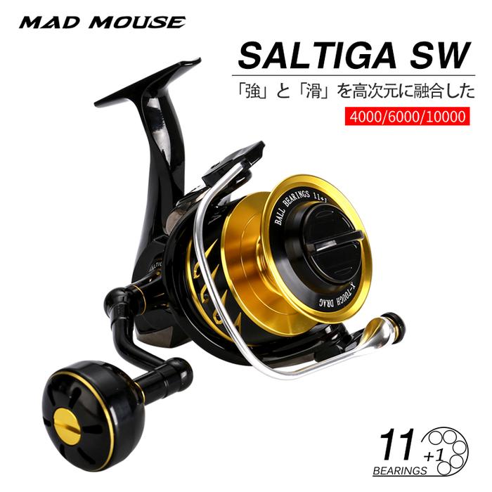 MADMOUSE SALTIGA SW4000XG SW6000HG SW10000HG Spinning Fishing Reel