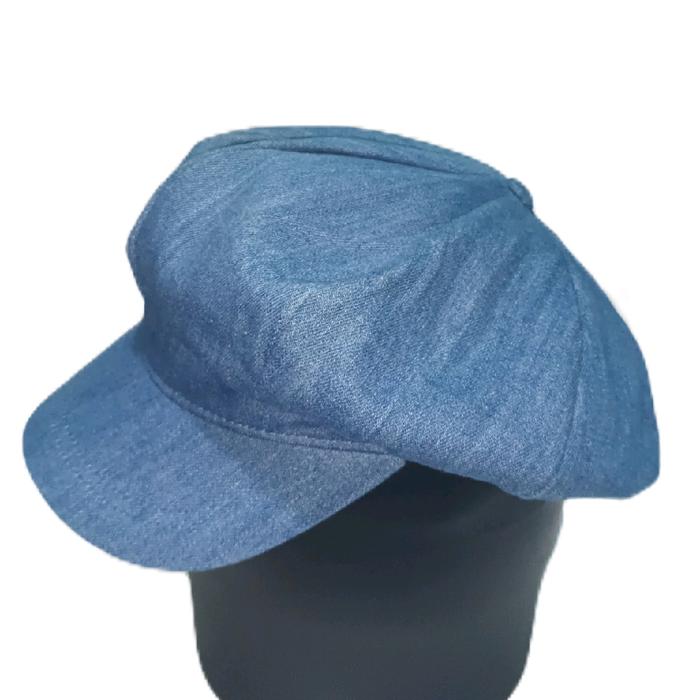 Topi Newsboy Hat Denim Detroit Navy New Stock (BNWT)
