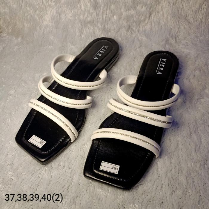 sandal wanita vierra 3 tali putih
