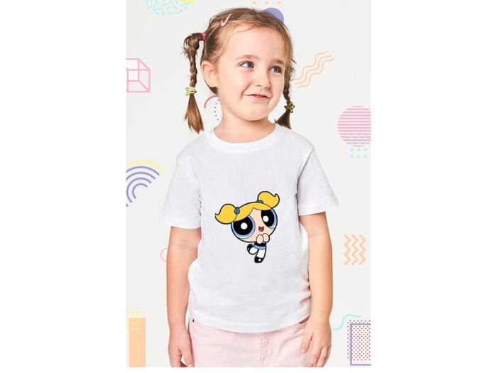 baju dtf anak motif karakter boneka kartun the powerpuff girls DN5 sablon sublim gambar 3D Kaos Fash