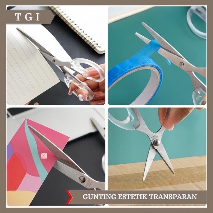 Gunting Kertas Aesthetic Transparan Scissors Scrapbook gunting kertas kertas aesthetic