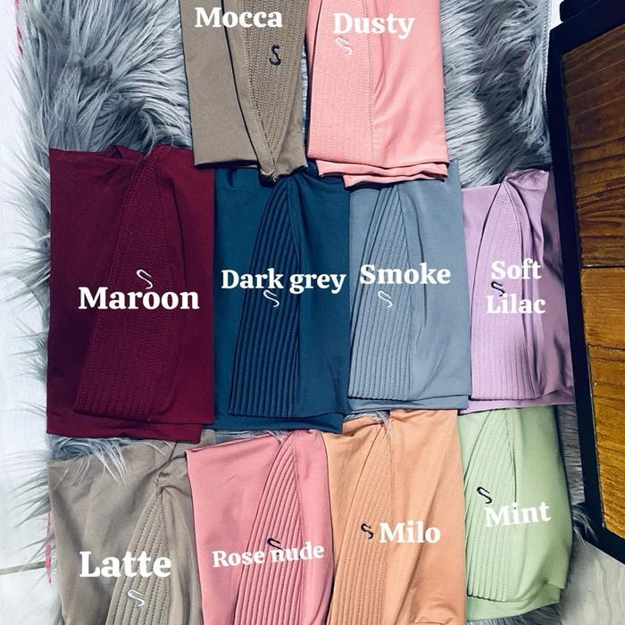 Bergo Haidah size S - Pilihan Warna Maroon, Mocca, Dusty, Dark Grey, Smoke, Soft Lilac, Latte, Rose 
