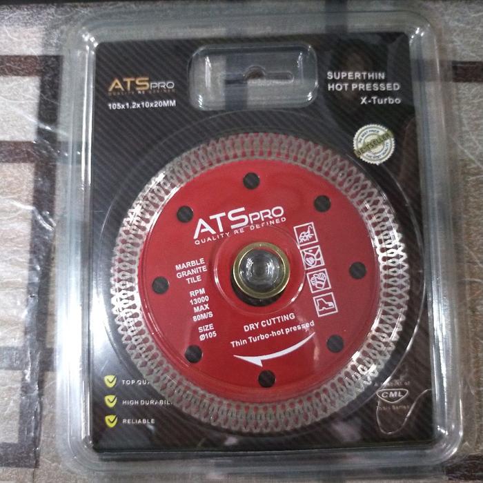 ATS Mata Gerinda Potong Keramik Granit Diamond Blade Wheel Turbo Net Batik X-Turbo Warna Merah ATS P