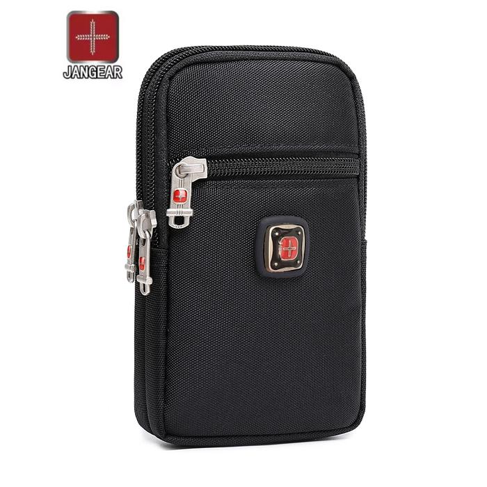 JANGEAR Tas HP 5 6 7 Inch Pria Pinggang Premium Anti Air Outdoor