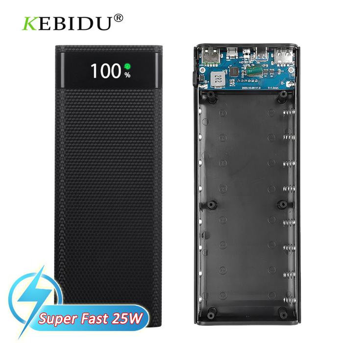 Dual USB Micro USB Type C Power Bank Shell 5V 4.5A DIY 8X18650 Case