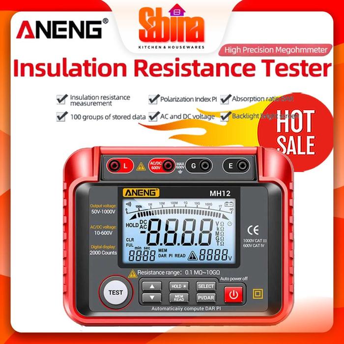 Pengukur Resistensi Listrik Digital Megohmmeter Voltage Tester Megger Tool