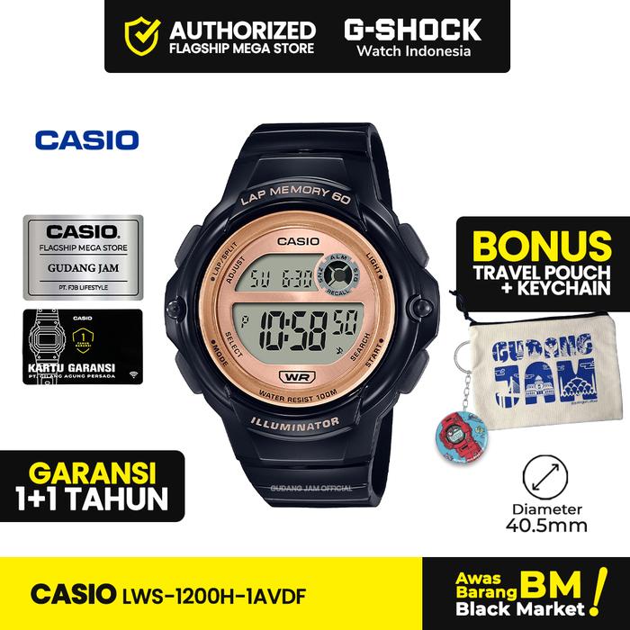 Casio General LWS-1200H-1AVDF | Jam Tangan Wanita Cewek | Analog | Anti Air | Original | Casio Watch