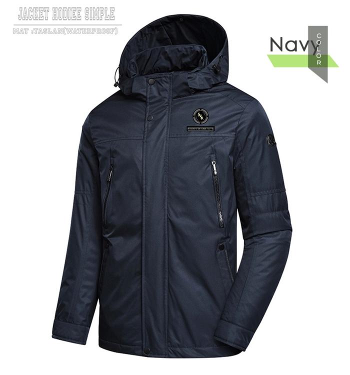 Jaket hoodie simple / jaket pria / jaket parasut taslan / jaket cowok / jaket outdoor / jaket waterp