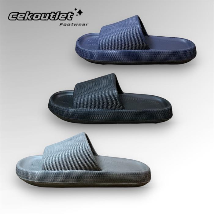 Sandal Slop Pria Eva Sendal Slide Crush Man Slip On Selop Premium High Quality Shoes Shoes Hitam