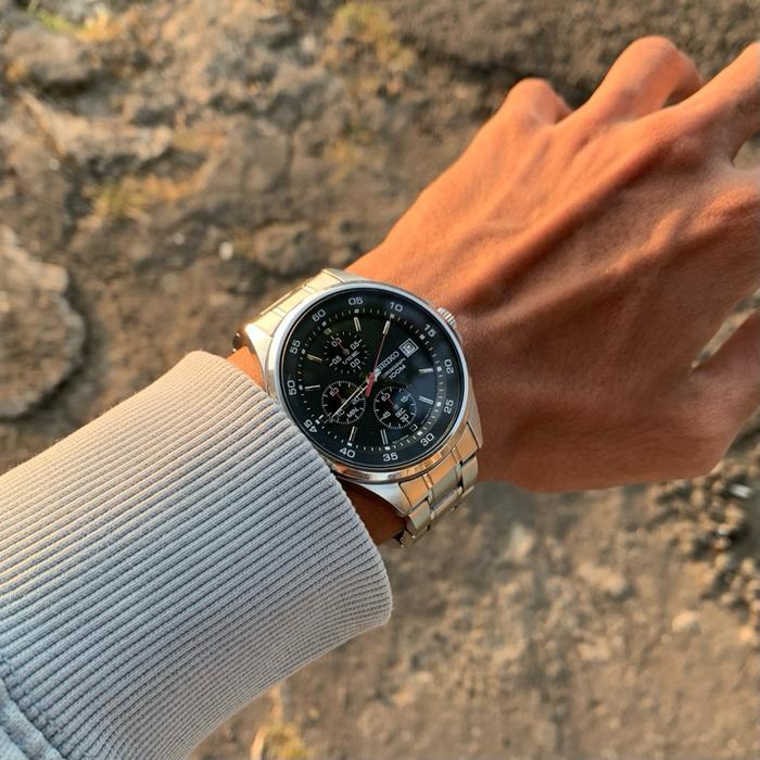 Seiko Chronograph Ref. 4T57-00E0 Vintage Sporty Elegan Full Stainless Steel 46x50mm Water Resistant 