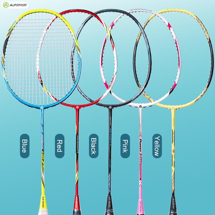 ALP Power 2 buah raket badminton desain asli 3U, raket badminton