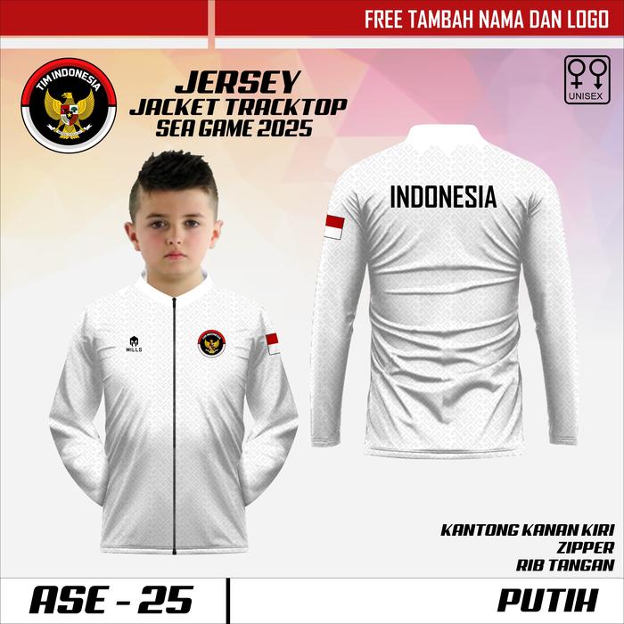 Jaket tracktop anak timnas badminton sea games 2025 jaket olahraga bulu tangkis jersey badminton