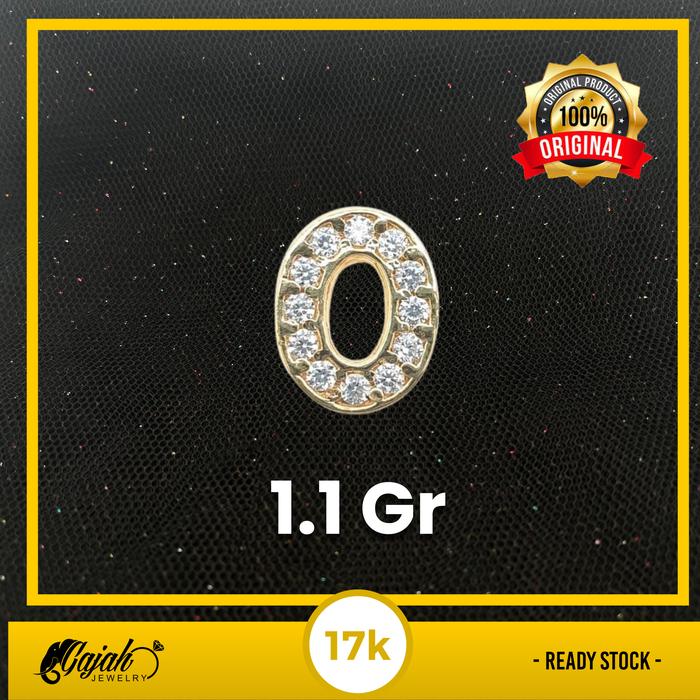 Liontin Huruf O Emas 17K - Toko Emas Gajah - 1.1 Gram 94