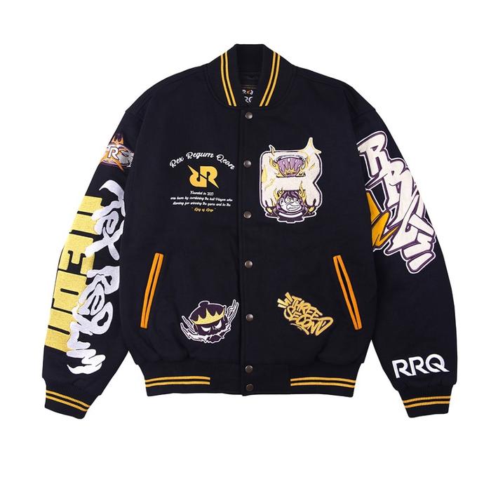 Jaket varsity baseball RRQ”THE LEGACY” 3second size S M L XL XXL 3XL 4XL 5XL 6XL Fleece Keren Unise