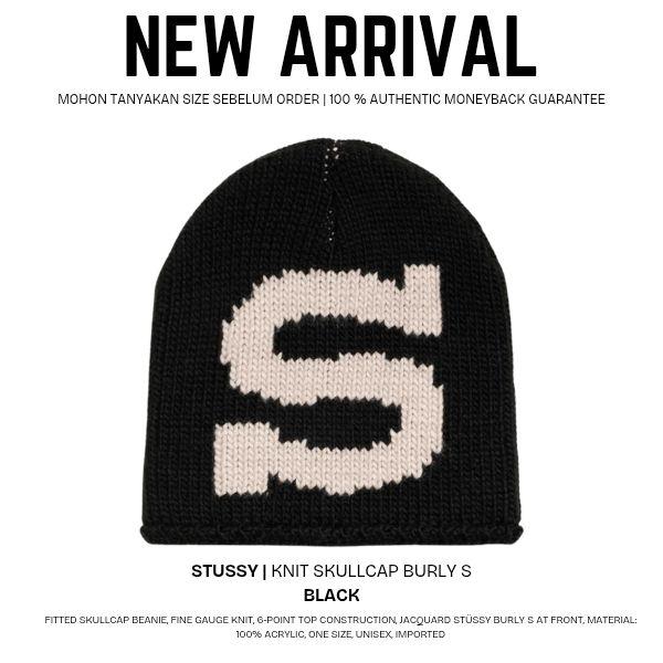 Stussy Topi Skullcap Burly S Hitam - 100% Akrilik Unisex Import - Original