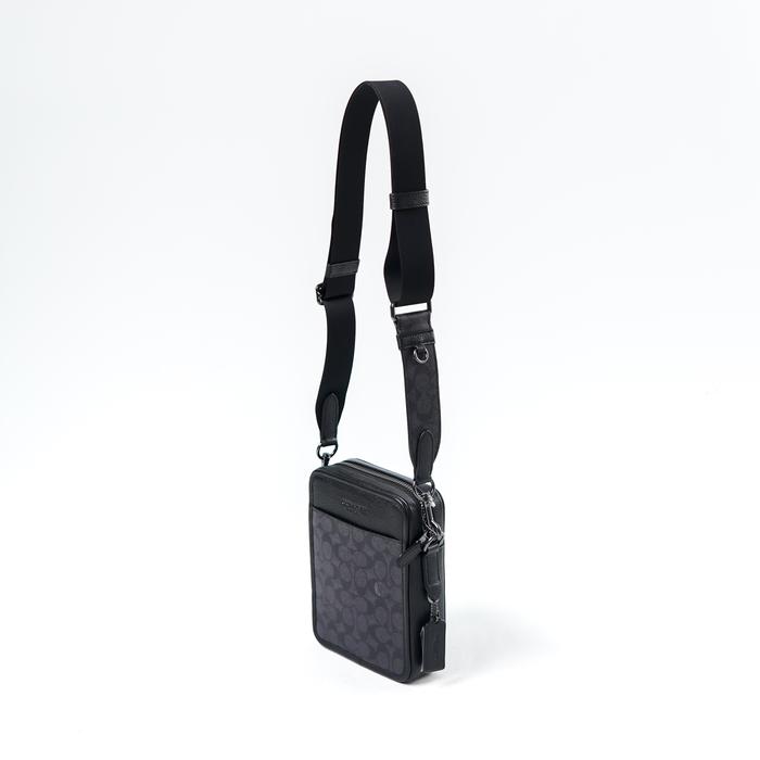 Tas COACH SULLIVAN MONOGRAM GREY BLACK SLING BAG 100% ORIGINAL