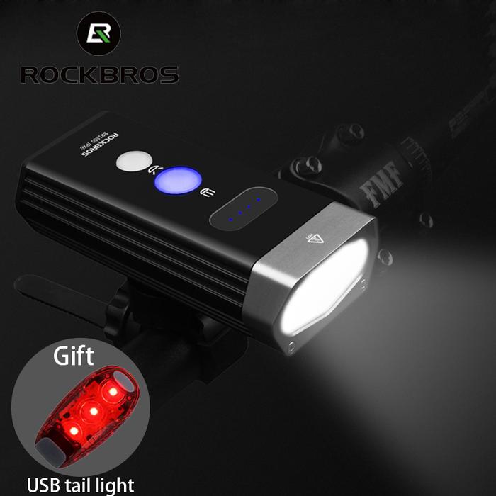 ROCKBROS 1800LM Bicycle Cycling Light Headlight USB Rechargeable Bike
