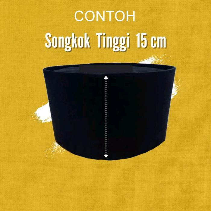 Songkok peci hitam tinggi kopiah hitam tinggi 11Cm,12Cm,13Cm,14Cm,15Cm peci pria dewasa songkok madu