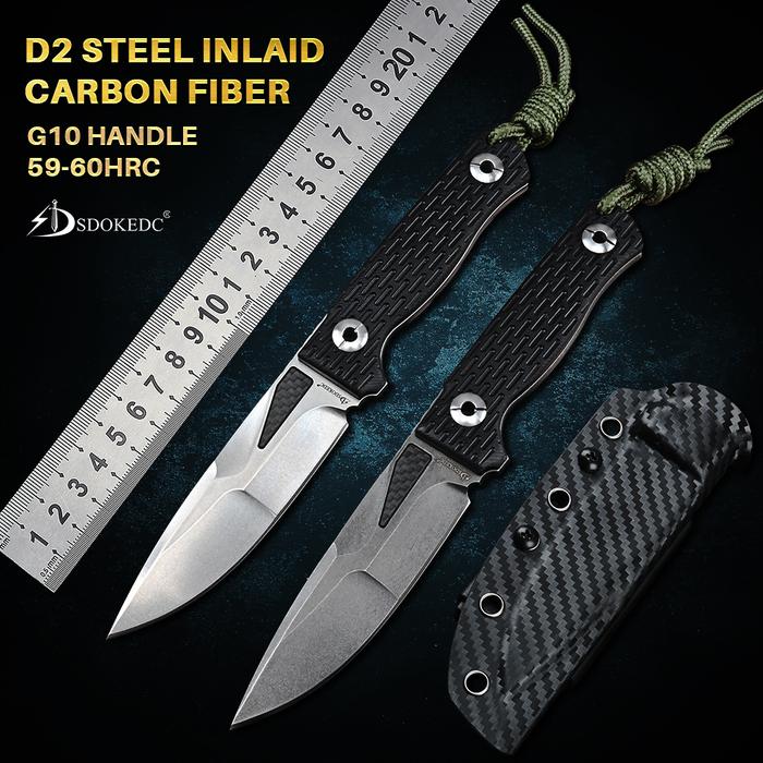 Sdokedc Knives G10 D2 Steel Knife Tactical Military Outdoor Survival