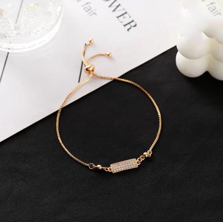 Gelang rantai Titanium  Anti Karat Emas Berlian Abadi Desain Fashion Estetika Korea  Perhiasan Anti 