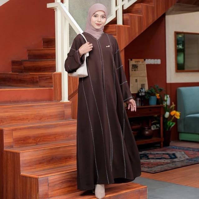Elhijab - Safiya Abaya (Exclusif) Dress Series Tanpa Hijab Bahan Sabrina Anti UV Abaya Gamis Terbaru