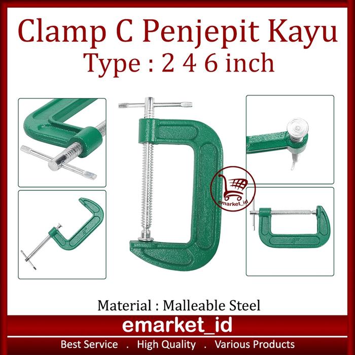Clamp C 2 4 6 Inch / Catok Klem Penjepit Kayu Sellery Wirpo