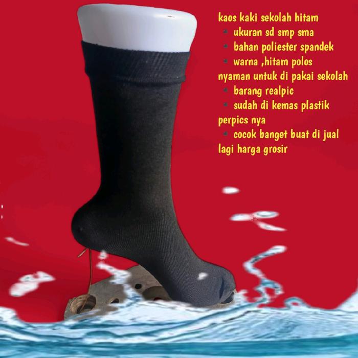 Kaos Kaki Sekolah Pramuka Hitam Polos SD/DMP/SMA - Bahan Spandek Berkualitas - Nyaman, Pendek, Kerja