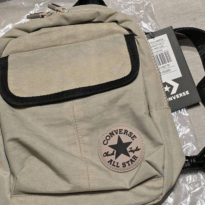 Sling Bag Converse Crossbody Original Store Beige Colour Slingbag Selempang Pria Cowok Tag Tertenpel