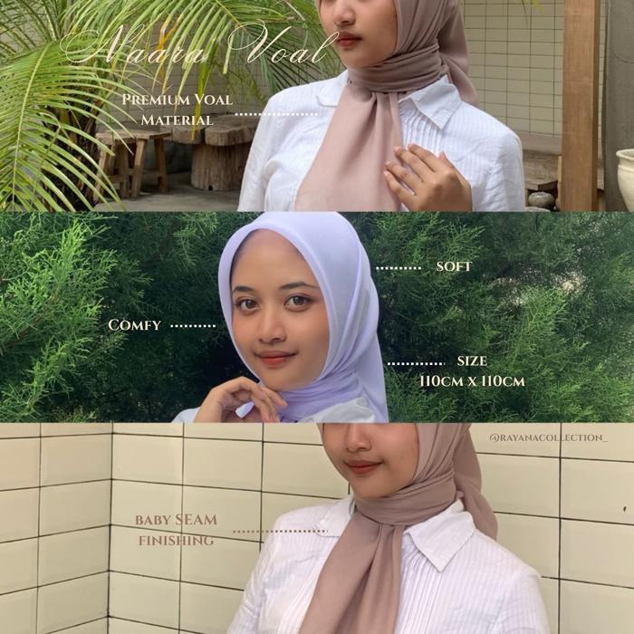 RAYANA - NaAra Voal Part 1 segiempat Jilbab Paris Jadul Voal Premium Jahit Tepi Rapi Kualitas Butik