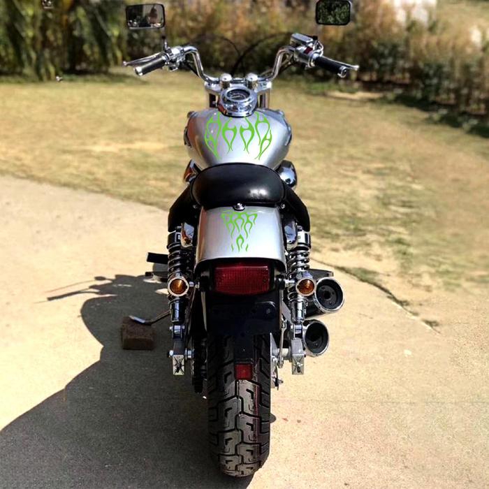 Stiker sepatbor sepeda motor bentuk api, stiker perekat sepeda untuk