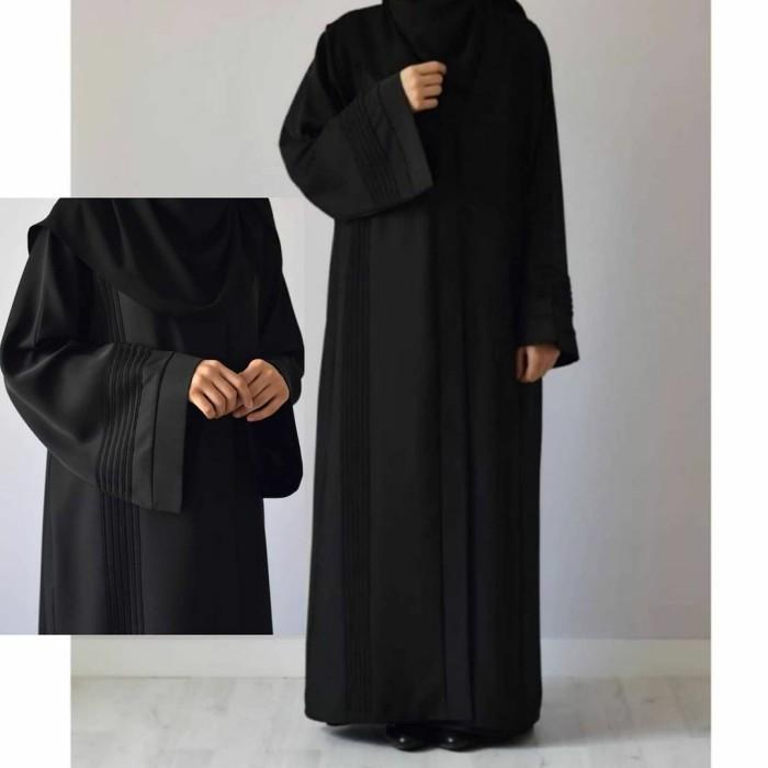HARGA SPESIAL YM DEFASHION GAMIS ABAYA TURKEY HITAM YUMNA BUSUI JETBLACK NOJILBAB DSK469