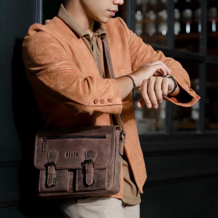 Oslo Bag Reven Leather Tas Slempang Pria Kulit Asli Multi Bag Model Terbaru Kekinian Handbag/Slingba