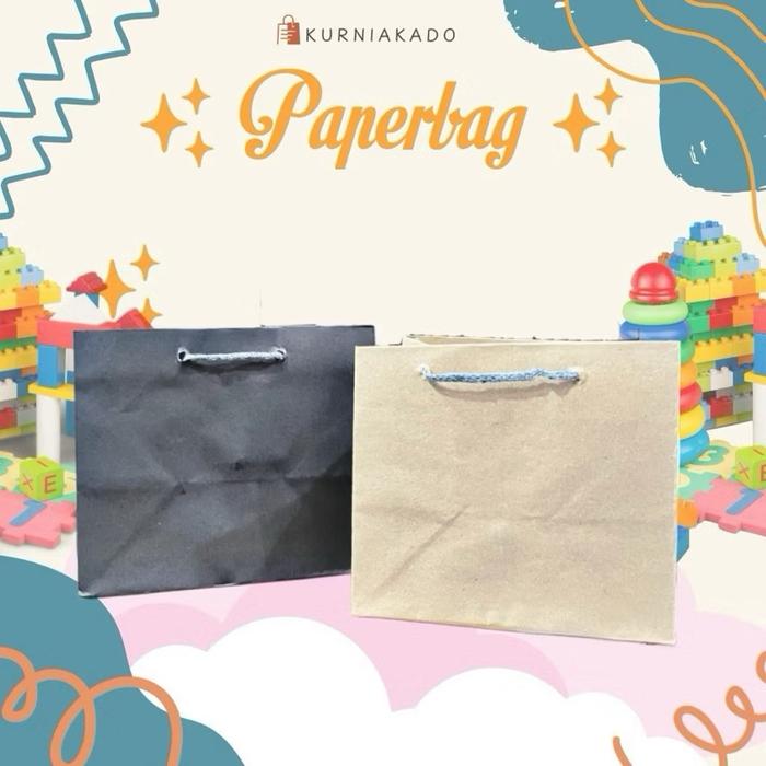 Tas Kado Paperbag mini Paper Bag Lucu coklat hitam polos handbag