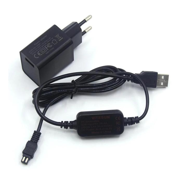 Adapter Charge+AC-L200 AC-L25A Power Bank USB Cable For Sony DSC-HX1