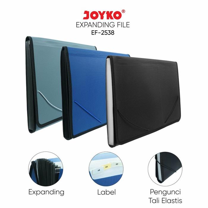 Expanding File Elastic Band F4 / Folio JOYKO EF-2538 / Map Accordian Harmonika Plastik 13 Pocket
