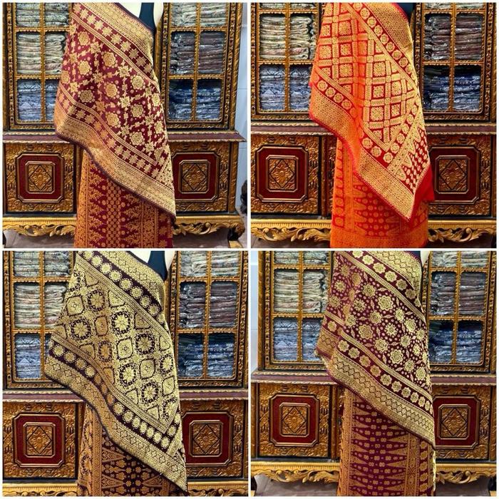 Songket tenun tangan palembang,,permata berlian gebeng premium