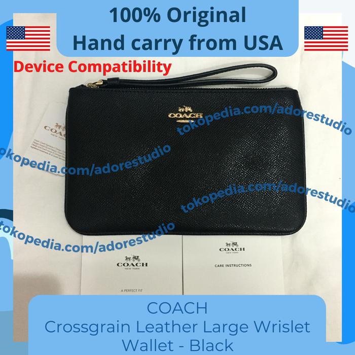 Coach Crossgrain Leather Large Wristlet Wallet - 100% Original USA