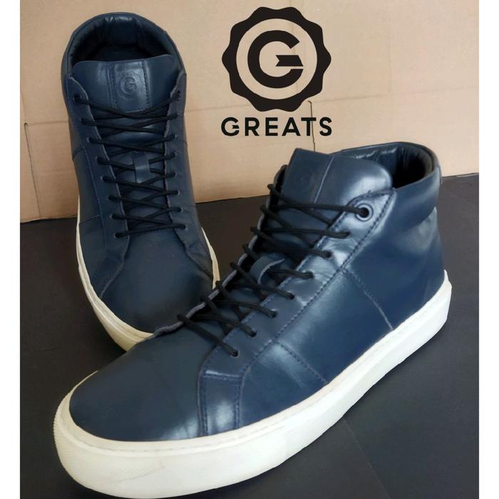 Greats Men's Royale Navy Blue Leather High-Top Sneakers
