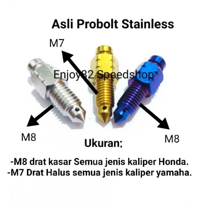 Baut Pb Probolt  Nepel Angin Kaliper stainles M8 &  M7 (Harga satuan)