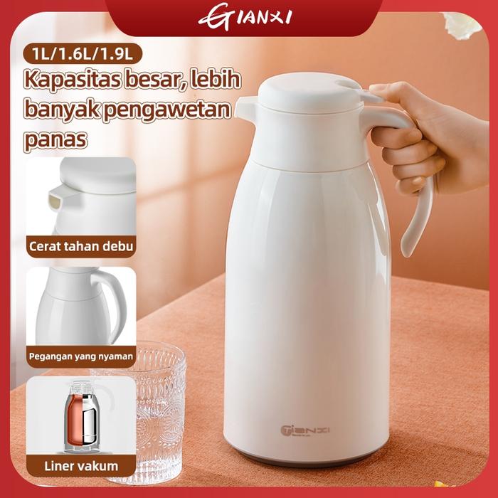 Botol Panas Dingin GIANXI 1L/1.6L Termos Air Panas Water Jug Glass Liner Kettle Tumbler Tahan Sejuk