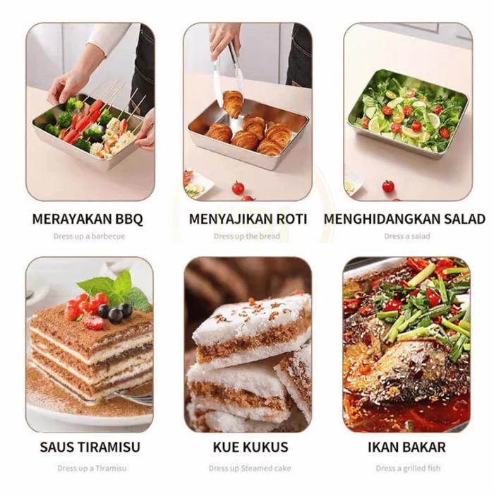 5PCS Tempat Wadah Makanan Kontainer Makanan Sayuran Food Box Stainless Fresh Box Stainless 304