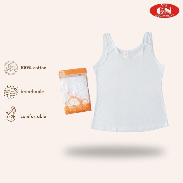 Golden Nick -1073 Tanktop Tali Besar Tanktop Warna Putih Bahan Lembut Murah AT 1073 COD JAKARTA