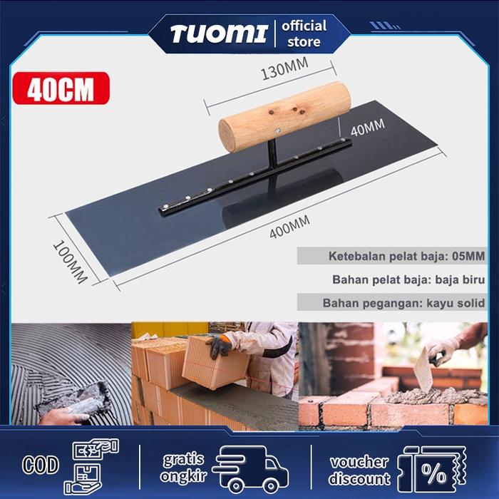 Tuomi-Sekop Baja Semen 40cm Fleksibel