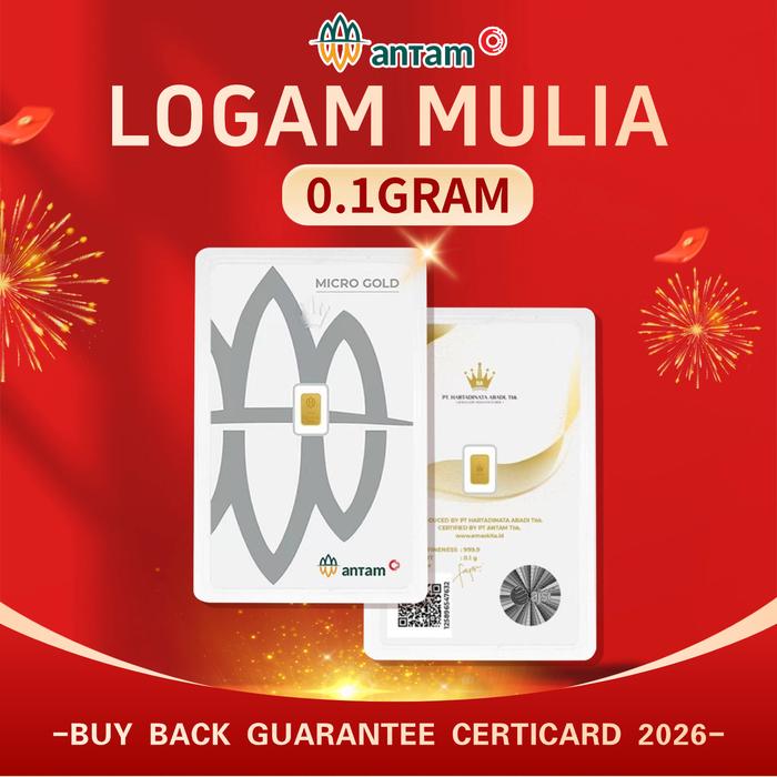 0.1 GR (GRAM) GOLDBAR/LOGAM MULIA/LM/EMAS BATANGAN ANTAM BERSERTIFIKAT - Certicard 2026