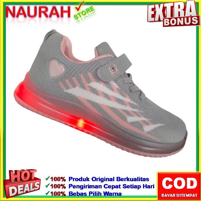 SEPATU ANAK SPICER  LAMPU LED SNEAKERS ANAK PEREMPUAN SKEEPER PINK 100% ORIGINAL EMPUK NYAMAN RINGAN