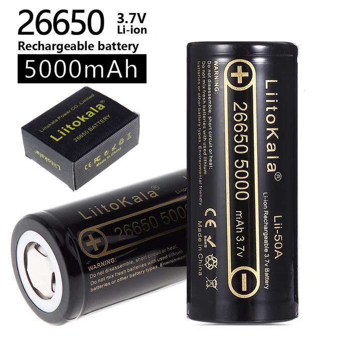 LIITOKALA Lii-50A 26650 5000mAh Authentic Li-ion Rechargeable Battery