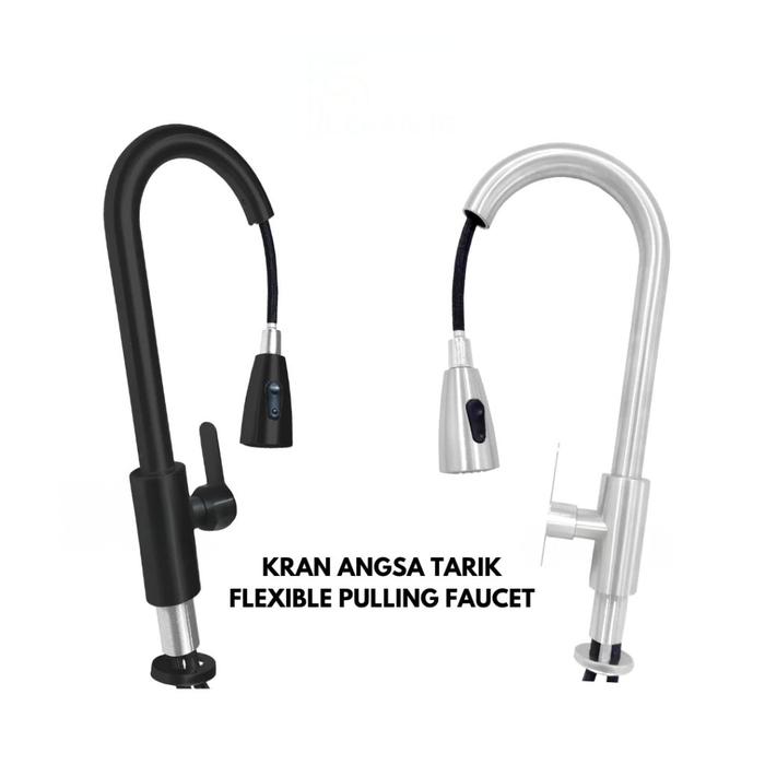Kran Sink Mixer Tarik Stainless SUS 304 Hitam/Black/Black Gold/Kran Cuci Piring