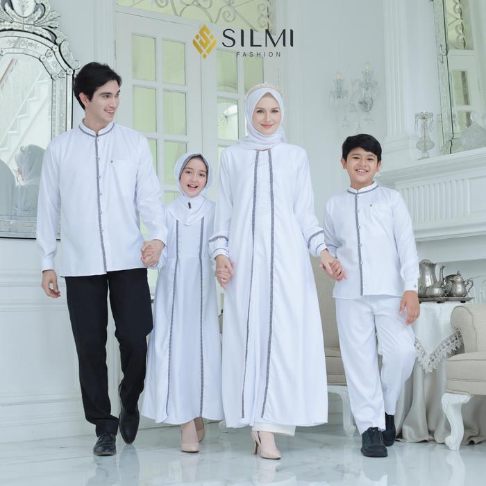 Sarimbit Keluarga Couple - Gamis Abaya Umroh Haji Putih HItam | Madani by Silmi