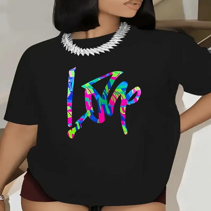 Wo's Multicolor Tie-Dye Short Sve T-Shirt - Lightweight & Durable Polyester Round Neck Blouse with B