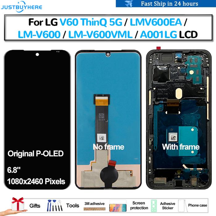 Original P-OLED For LG V60 ThinQ 5G LMV600EA LM-V600 Pantalla lcd